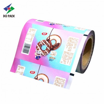 Dq Pack Plastic Food Wrapping Metalized Opp Film / Custom Printing Snacks Sachet Packaging Roll Film