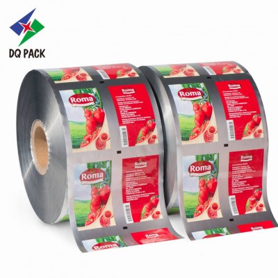 Custom Plastic Tomato Sauce Food Doypack Packaging Ketchup Packaging Roll Film For Paste