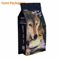 Custom printed flat bottom sealing pet dog cat food packaging bag pouch