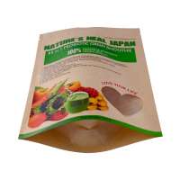 Recyclable Stand Up Ziplock Pouch Kraft Paper Bag For Healthy Vegetable Powder